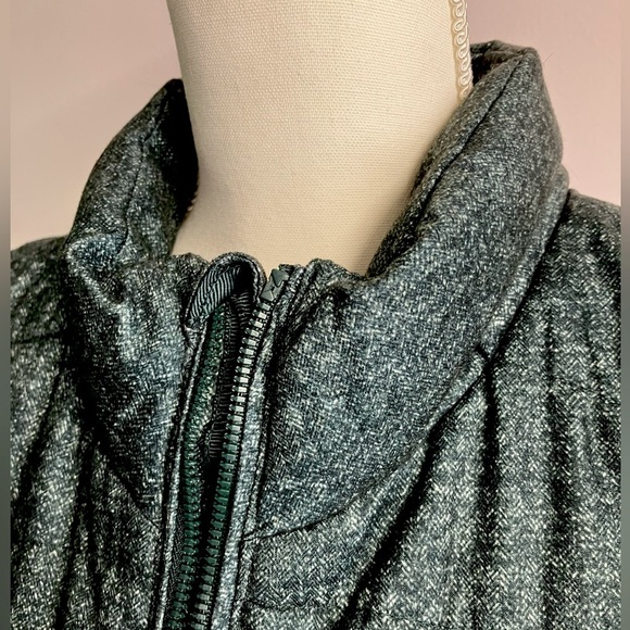 Green Tea Women’s Puffer Vest, L, Faux Fur Lining, Dk Green/White - Picture 6 of 7